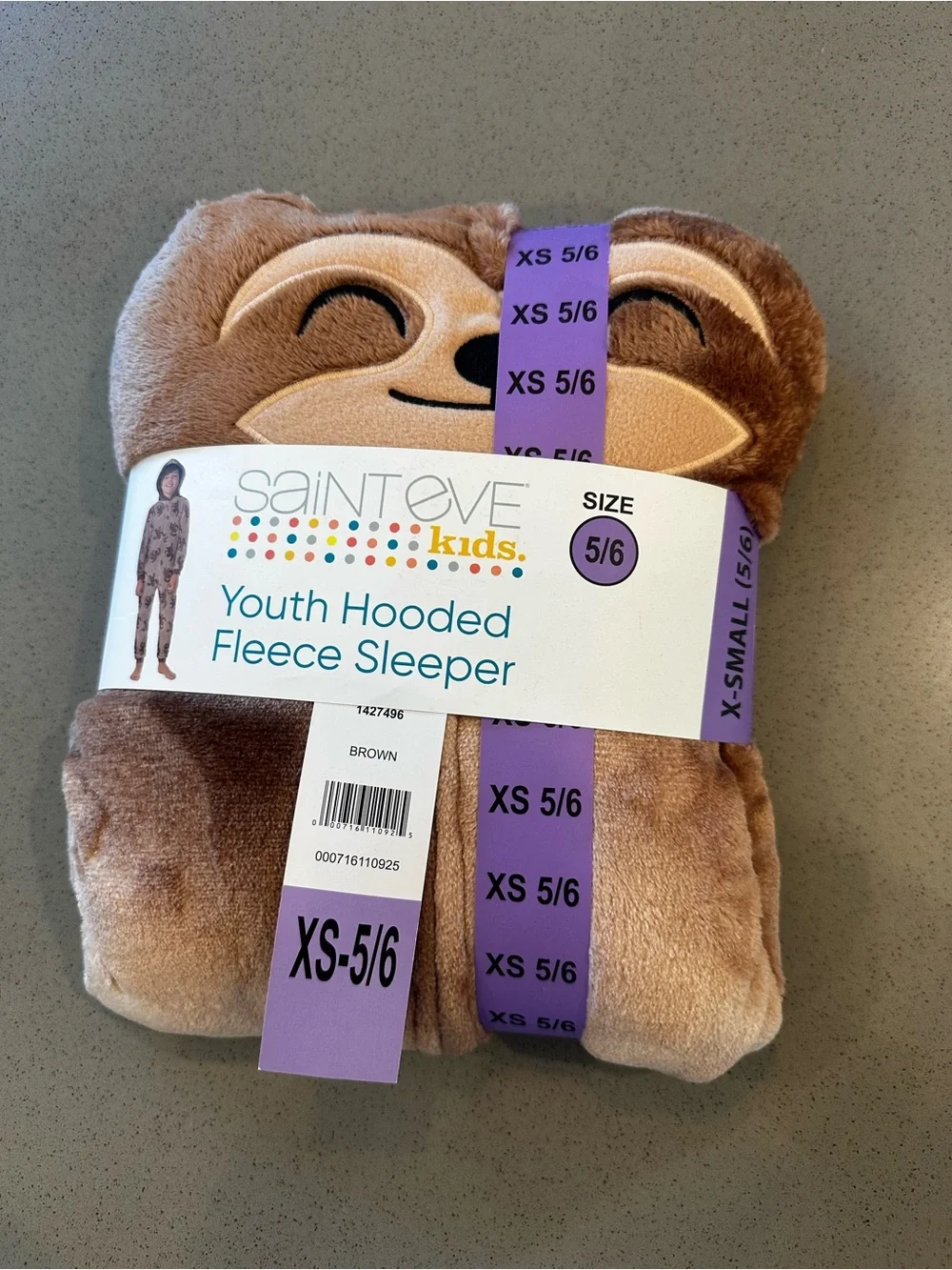 Brand New with Tag! Saint Eve Youth Hooded Fleece 1 Piece Sleeper Size 5/6 XS